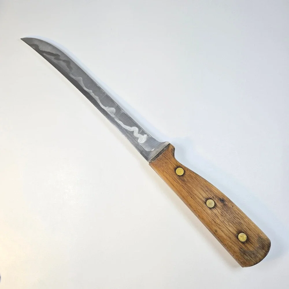 Chicago Cutlery 66S Utility Knife Walnut Wood Handle Brass Rivets Full Tang USA